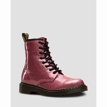 Dr Martens Gyerek 1460 Glitter Lace Up Bakancs Sötét Rózsaszín